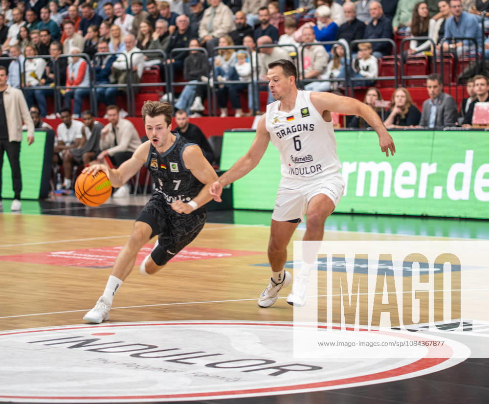 Artland Dragons - Tigers Tübingen. Quakenbrück, Niedersachsen, Deutschland, 10.10.2026. Basketball, BARMER 2. Basketball Bundesliga ProA, 4. Spieltag, Saison 2026 2027, in der Artland Arena. Die Tigers Tübingen gewinnen mit 92:86 gegen die Artland Dragons. For editorial use only. Artland Dragons - Tigers Tübingen, Basketball ProA Quakenbrück