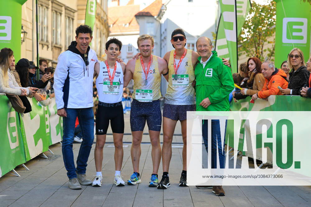 RUNNING - Graz Marathon 2026 GRAZ,AUSTRIA,11.OCT.26 - RUNNING - Graz Marathon. Image shows Andreas Prueckler (Kleine Zeitung), Hugo Habas, Leo Holper, Peter Laszlo and Urs Harnik-Lauris (Energie Steiermark). . GEPAxpictures xWolfgangxGrebien