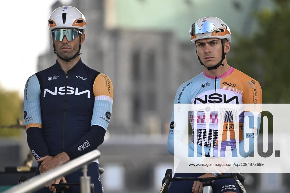 Paris Tours 2026 Cycling Race TOURS, FRANCE - OCTOBER 11 : Verbrugghe Jens (BEL) of NSN Cycling Team, Van Asbroeck Tom (BEL) of NSN Cycling Team during the 120th edition of Paris Tours an UCI ProSeries 1.Pro one day cycling road race for Men Elite of 216.2 km with start in Chartres and finish in Tours on October 11, 2026 in Tours, France, 11 10 2026 ( Motordriver Guy De Vuyst - Tours France