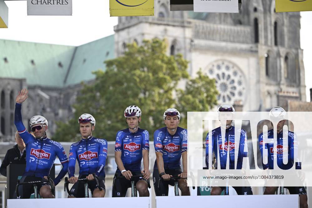 Paris Tours 2026 Cycling Race TOURS, FRANCE - OCTOBER 11 : Senechal Florian (FRA) of Alpecin - Premier Tech and teammates during the 120th edition of Paris Tours an UCI ProSeries 1.Pro one day cycling road race for Men Elite of 216.2 km with start in Chartres and finish in Tours on October 11, 2026 in Tours, France, 11 10 2026 ( Motordriver Guy De Vuyst - Tours France