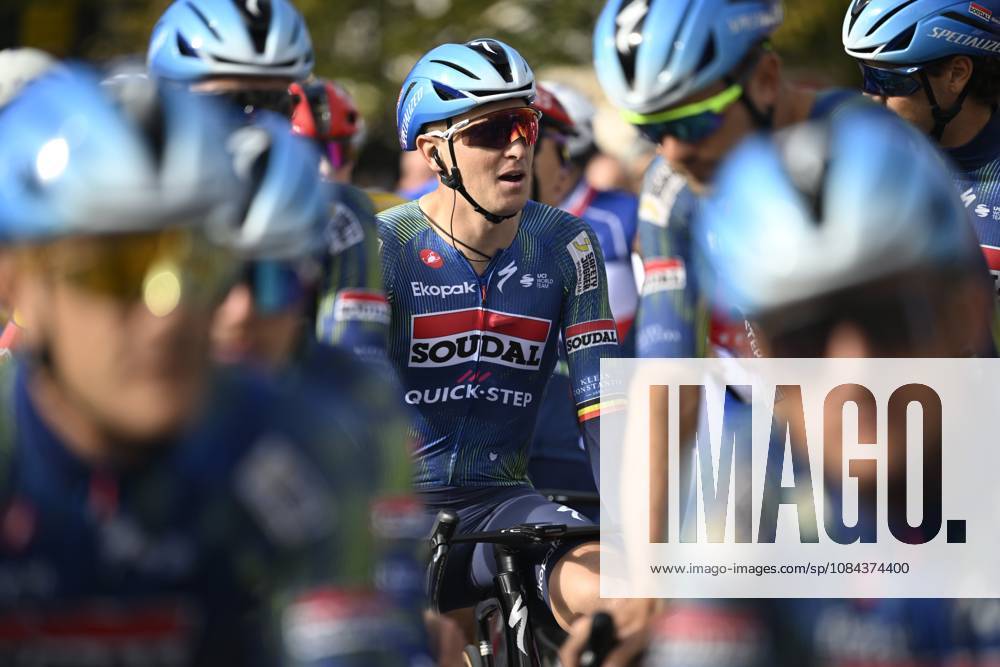Paris Tours 2026 Cycling Race TOURS, FRANCE - OCTOBER 11 : Merlier Tim (BEL) of Soudal Quick-Step during the 120th edition of Paris Tours an UCI ProSeries 1.Pro one day cycling road race for Men Elite of 216.2 km with start in Chartres and finish in Tours on October 11, 2026 in Tours, France, 11 10 2026 ( Motordriver Guy De Vuyst - Tours France