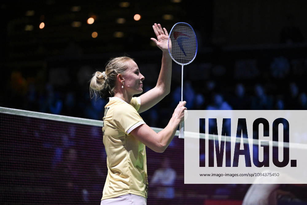 Mia Blichfeldt of Denmark reacts after winning women s singles match against Ratchanok Intanon of Thailand (not pictured) during the finals at the badminton Clash of Clans Arctic Open 2026 tournament in Vantaa, Finland, on October 11, 2026. - ANTTI AIMO-KOIVISTO Finland l8YrbqqAnCM
