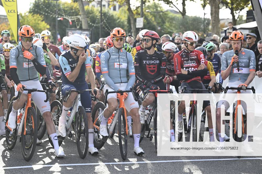 Paris Tours 2026 Cycling Race TOURS, FRANCE - OCTOBER 11 : Dorian Godon (FRA) speaks out about riders safety during the 120th edition of Paris Tours an UCI ProSeries 1.Pro one day cycling road race for Men Elite of 216.2 km with start in Chartres and finish in Tours on October 11, 2026 in Tours, France, 11 10 2026 ( Motordriver Guy De Vuyst - Tours France