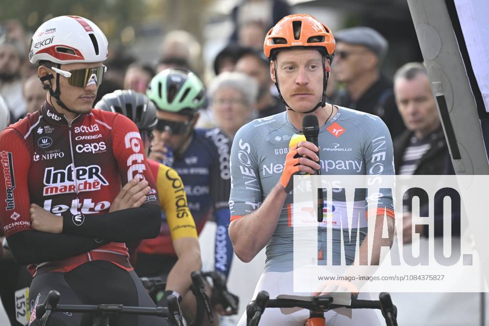 Paris Tours 2026 Cycling Race TOURS, FRANCE - OCTOBER 11 : Dorian Godon (FRA) speaks out about riders safety during the 120th edition of Paris Tours an UCI ProSeries 1.Pro one day cycling road race for Men Elite of 216.2 km with start in Chartres and finish in Tours on October 11, 2026 in Tours, France, 11 10 2026 ( Motordriver Guy De Vuyst - Tours France