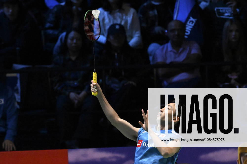 Yushi Tanaka of Japan hits a return during the men s singles match against Anders Antonsen of Denmark (not pictured) during the finals at the badminton Clash of Clans Arctic Open 2026 tournament in Vantaa, Finland, on October 11, 2026. - ANTTI AIMO-KOIVISTO Finland 1EFnaiYF5v8