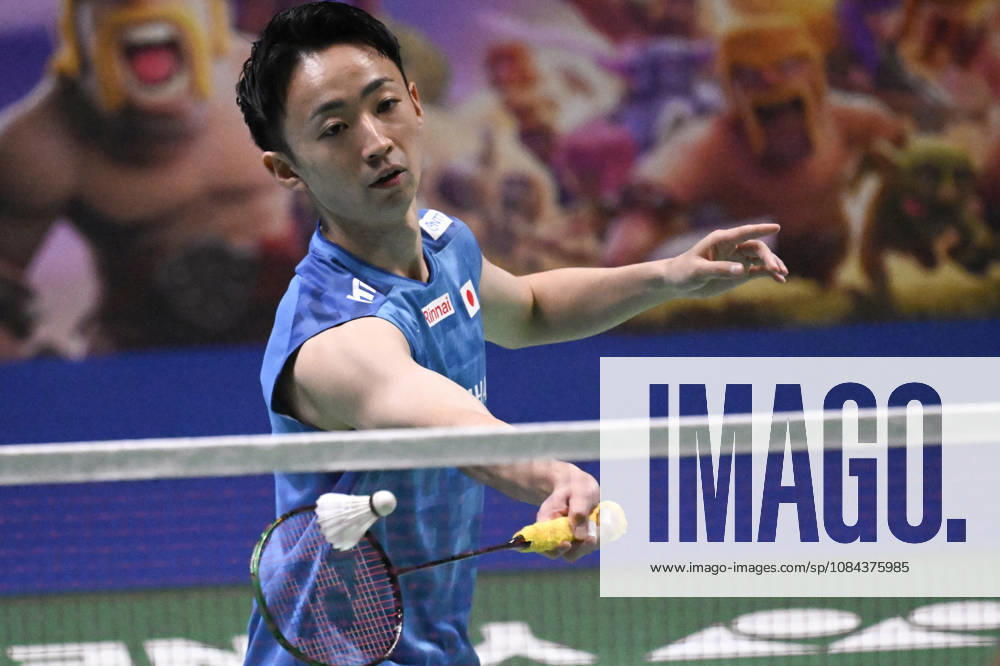Yushi Tanaka of Japan hits a return during the men s singles match against Anders Antonsen of Denmark (not pictured) during the finals at the badminton Clash of Clans Arctic Open 2026 tournament in Vantaa, Finland, on October 11, 2026. - ANTTI AIMO-KOIVISTO Finland MydpsCC1euU