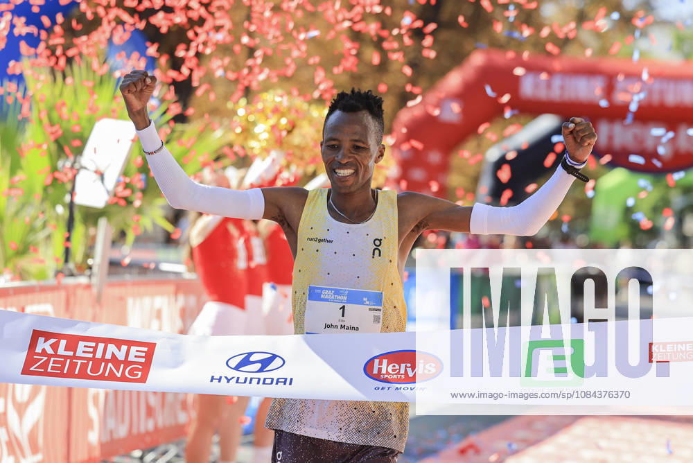 RUNNING - Graz Marathon 2026 GRAZ,AUSTRIA,11.OCT.26 - RUNNING - Graz Marathon. Image shows the rejoicing of John Maina. GEPAxpictures xWolfgangxGrebien