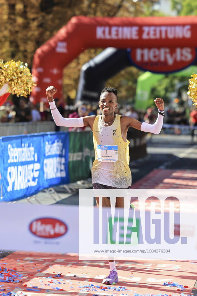 RUNNING - Graz Marathon 2026 GRAZ,AUSTRIA,11.OCT.26 - RUNNING - Graz Marathon. Image shows the rejoicing of John Maina. GEPAxpictures xWolfgangxGrebien
