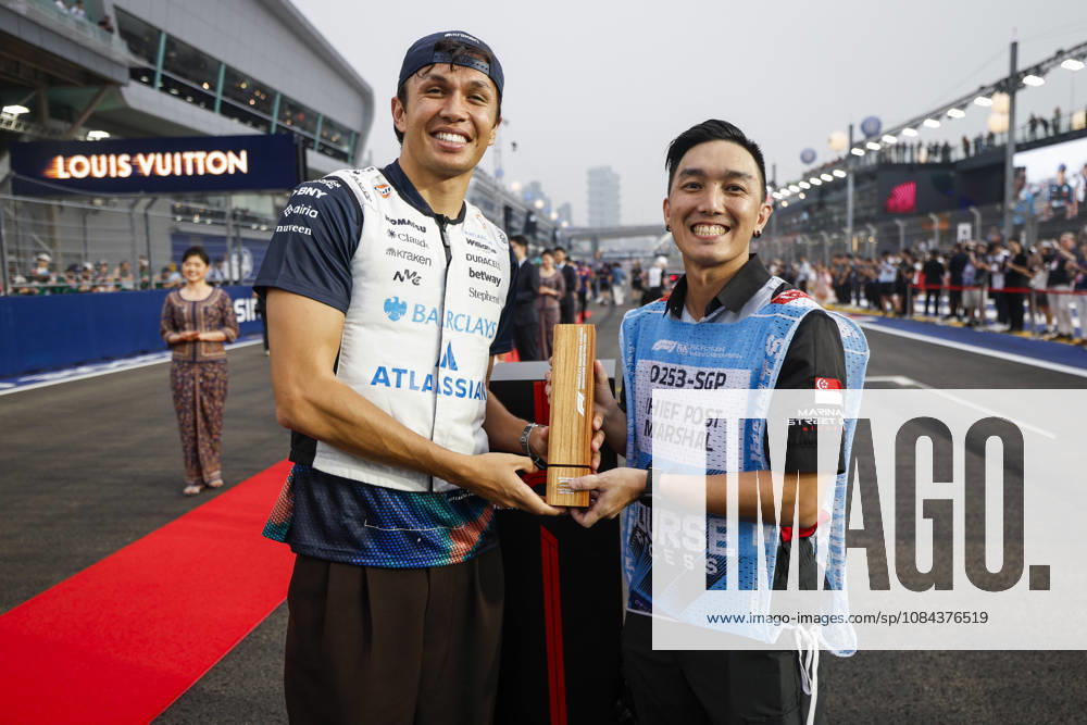 F1 - SINGAPORE GRAND PRIX 2026 ALBON Alexander (tha), Williams F1 Team FW48, portrait, Marshal Award during the 2026 Formula 1 Singapore Grand Prix, 17th round of the 2026 Formula One World Championship, WM, Weltmeisterschaft from October 9 to 11, 2026 on the Marina Bay Street Circuit, in Singapore, Singapore - SingaporeSingapore