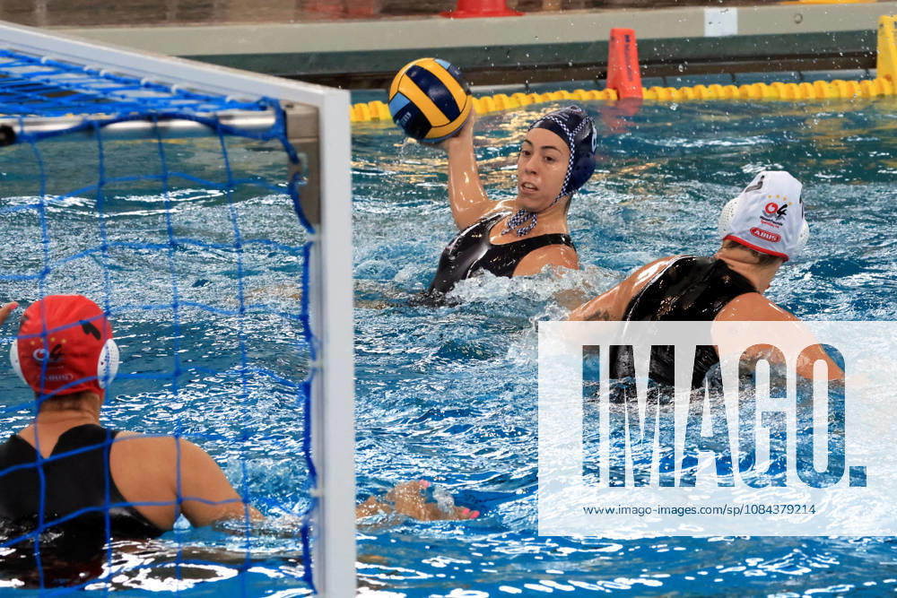 GER, DEU, Deutschland Wasserball Frauen ,Wasserball Champion League Qualifikation, Saison 2026, Berlin, Spandau 04 vs. Pallanuoto Trieste Mia Rycraw ( Spandau04 1 ), Kinga Mihaly ( Spandau04 7 ), Malika Bovo ( Pallanuoto Triest 6 ) nordphoto GmbH Engler Berlin Schwimmhalle-Schoeneberg Berlin Deutschland