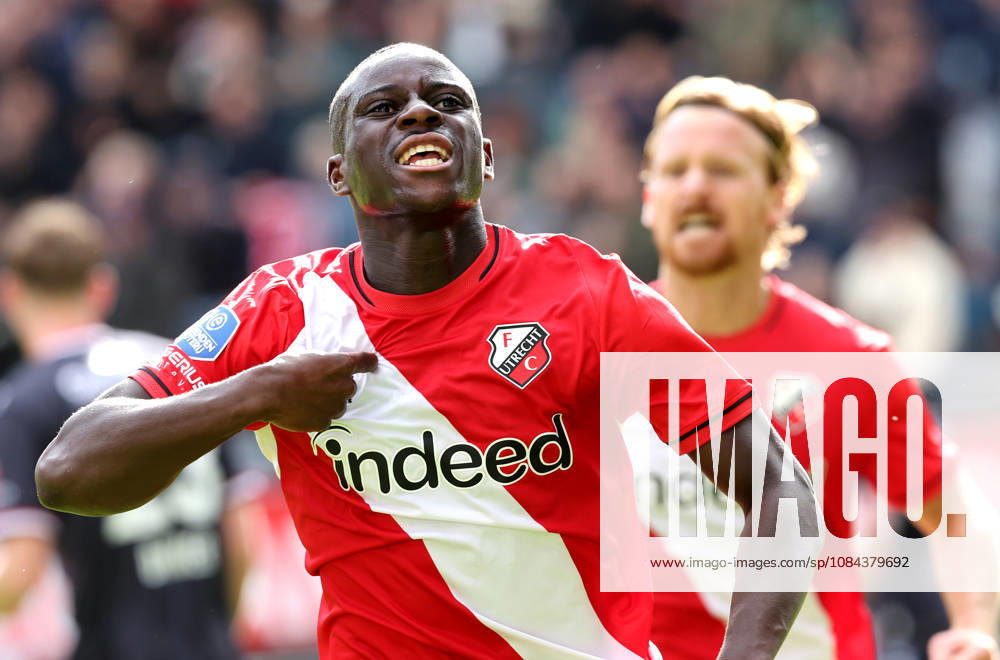 UTRECHT - FC Utrecht forward Yoan Cathline celebrates after scoring during the Vriendenloterij Eredivisie match between FC Utrecht and Willem II at Stadion Galgenwaard on 11 October 2026 in Utrecht, Nederland. PETER LOUS EYE4IMAGES DeFodi Images -