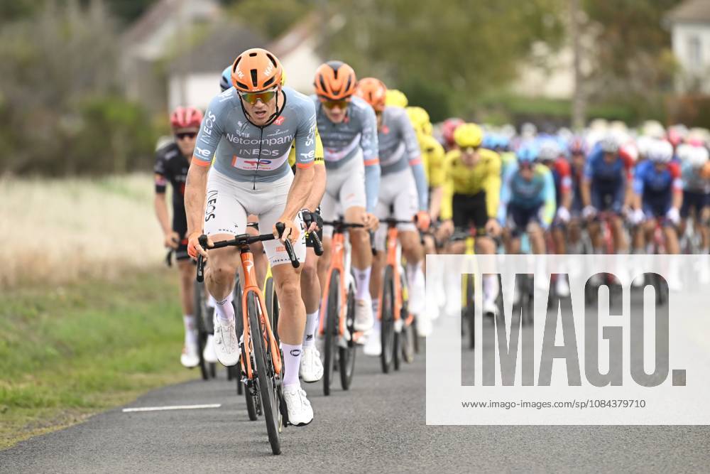 Paris Tours 2026 Cycling Race TOURS, FRANCE - OCTOBER 11 : rider of Netcompany INEOS leading the peloton during the 120th edition of Paris Tours an UCI ProSeries 1.Pro one day cycling road race for Men Elite of 216.2 km with start in Chartres and finish in Tours on October 11, 2026 in Tours, France, 11 10 2026 ( Motordriver Guy De Vuyst - Tours France