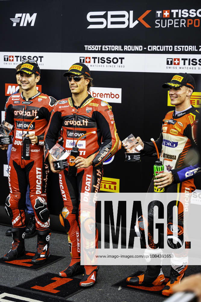 The Podium during the Tissot Superpole Race of the FIM Superbike World Championship, WM, Weltmeisterschaft at Circuito Estoril on October 11, 2026 in Cascais, Portugal. Cascais Portugal - ZUMAr200 20261011_zsp_r200_047
