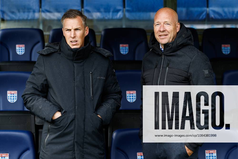 ZWOLLE - SC Cambuur coach Johan Plat, PEC Zwolle trainer Henry van der Vegt (lr) during the Dutch Eredivisie match between PEC Zwolle and Cambuur at the MAC3Park stadium on October 11, 2026 in Zwolle, the Netherlands. VINCENT JANNINK ANP Eredivisie 2026 27 ANPxSportx IVx 572123492 originalFilename: 572123492