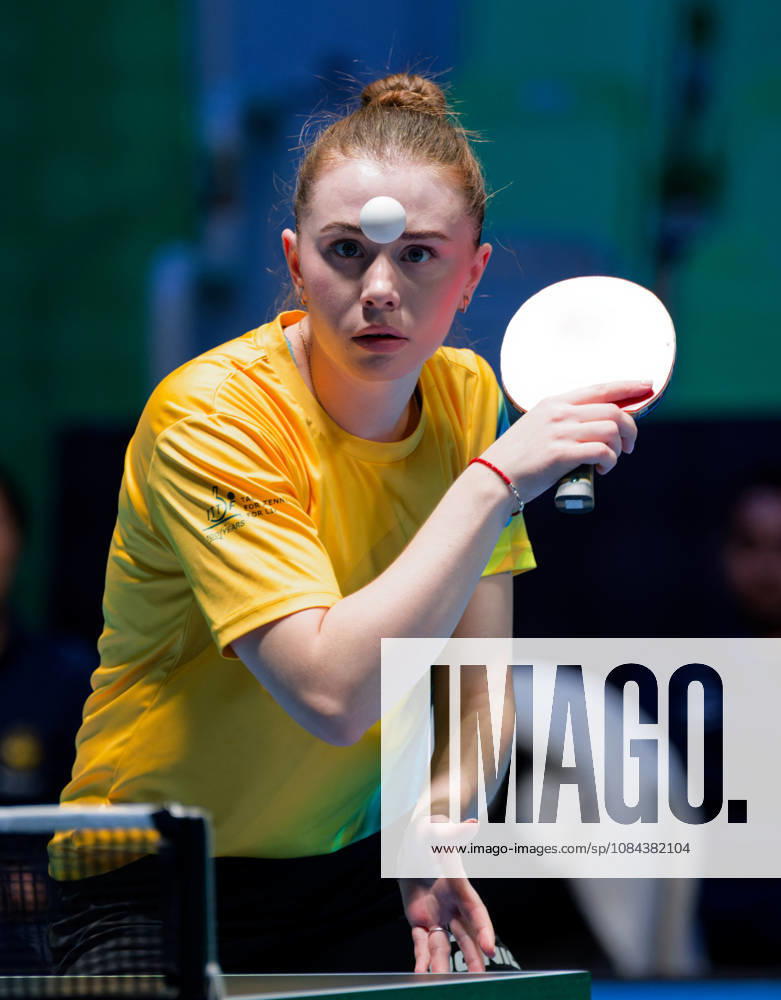 Anastasiya Dymytrenko Ukraine (foto-ms1110b) at the 2026 European Table tennis, Tischtennis Championships in Ljubljana LJUBLJANA, SLOVENIA - 11 OCTOBER 2026: Anastasiya Dymytrenko Ukraine (foto-ms1110b) in action at the European Table Tennis Championships in Stozice Arena, Ljubljana, Slovenia (Photo by Manfred Schillings) Ljubljana Stozice Arena Slovenia