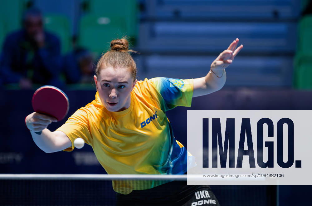 Anastasiya Dymytrenko Ukraine (foto-ms1111b) at the 2026 European Table tennis, Tischtennis Championships in Ljubljana LJUBLJANA, SLOVENIA - 11 OCTOBER 2026: Anastasiya Dymytrenko Ukraine (foto-ms1111b) in action at the European Table Tennis Championships in Stozice Arena, Ljubljana, Slovenia (Photo by Manfred Schillings) Ljubljana Stozice Arena Slovenia