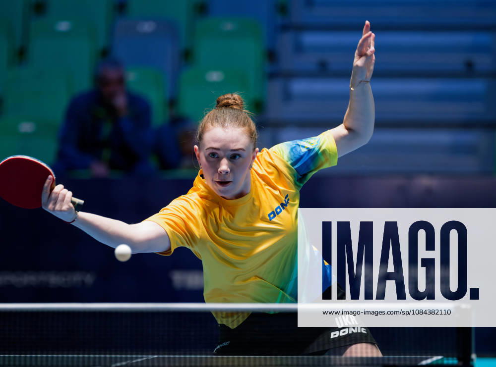 Anastasiya Dymytrenko Ukraine (foto-ms1112b) at the 2026 European Table tennis, Tischtennis Championships in Ljubljana LJUBLJANA, SLOVENIA - 11 OCTOBER 2026: Anastasiya Dymytrenko Ukraine (foto-ms1112b) in action at the European Table Tennis Championships in Stozice Arena, Ljubljana, Slovenia (Photo by Manfred Schillings) Ljubljana Stozice Arena Slovenia