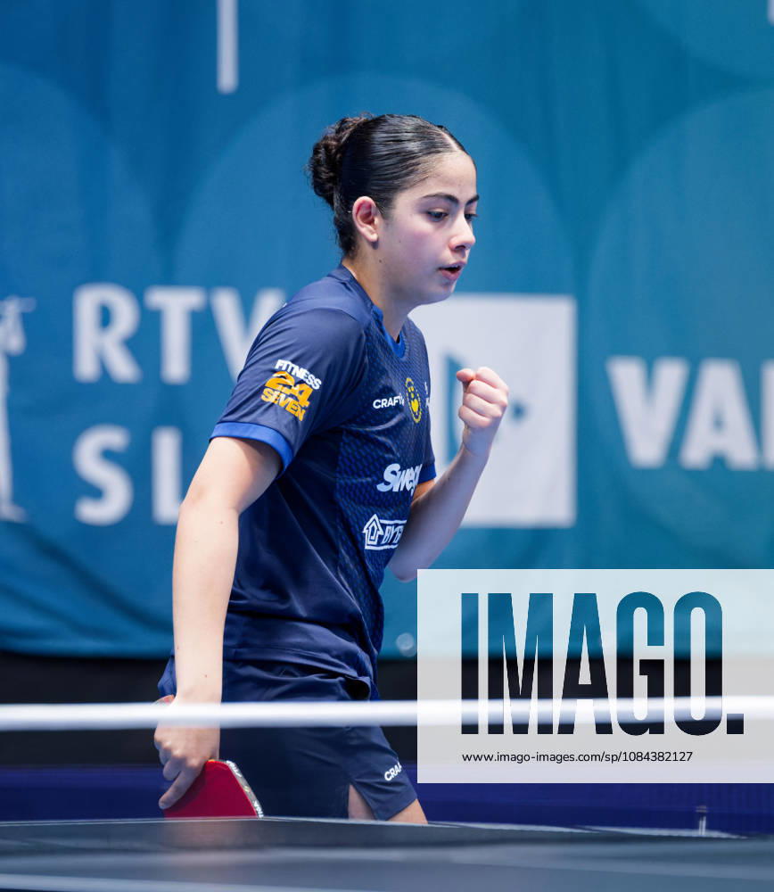 Angelina Bebawy Sweden (foto-ms0999b) at the 2026 European Table tennis, Tischtennis Championships in Ljubljana LJUBLJANA, SLOVENIA - 11 OCTOBER 2026: Angelina Bebawy Sweden (foto-ms0999b) in action at the European Table Tennis Championships in Stozice Arena, Ljubljana, Slovenia (Photo by Manfred Schillings) Ljubljana Stozice Arena Slovenia