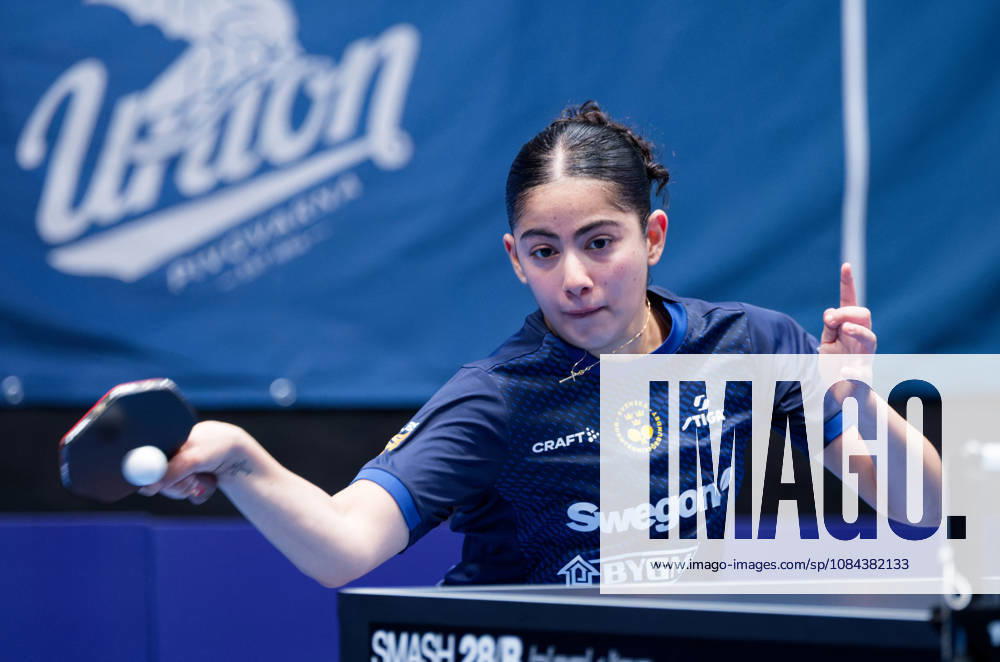 Angelina Bebawy Sweden (foto-ms1007b) at the 2026 European Table tennis, Tischtennis Championships in Ljubljana LJUBLJANA, SLOVENIA - 11 OCTOBER 2026: Angelina Bebawy Sweden (foto-ms1007b) in action at the European Table Tennis Championships in Stozice Arena, Ljubljana, Slovenia (Photo by Manfred Schillings) Ljubljana Stozice Arena Slovenia