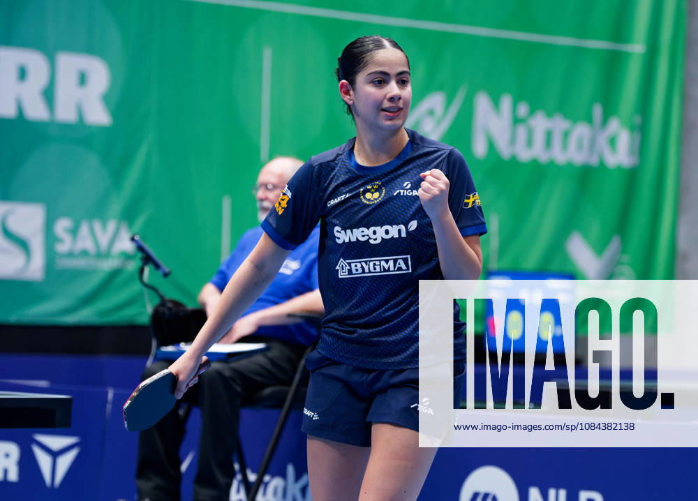 Angelina Bebawy Sweden (foto-ms1014b) at the 2026 European Table tennis, Tischtennis Championships in Ljubljana LJUBLJANA, SLOVENIA - 11 OCTOBER 2026: Angelina Bebawy Sweden (foto-ms1014b) in action at the European Table Tennis Championships in Stozice Arena, Ljubljana, Slovenia (Photo by Manfred Schillings) Ljubljana Stozice Arena Slovenia