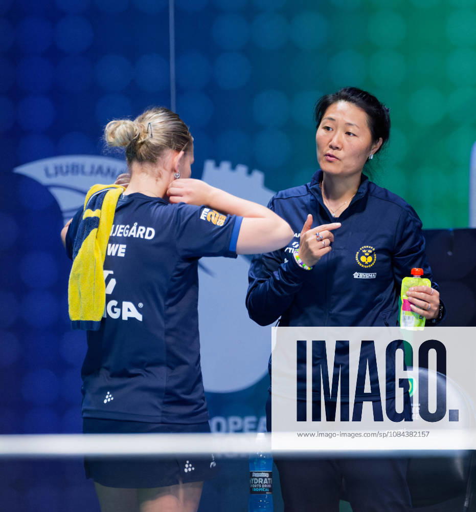 Fang Zhang Sweden (foto-ms1129b) at the 2026 European Table tennis, Tischtennis Championships in Ljubljana LJUBLJANA, SLOVENIA - 11 OCTOBER 2026: Fang Zhang Sweden (foto-ms1129b) in action at the European Table Tennis Championships in Stozice Arena, Ljubljana, Slovenia (Photo by Manfred Schillings) Ljubljana Stozice Arena Slovenia