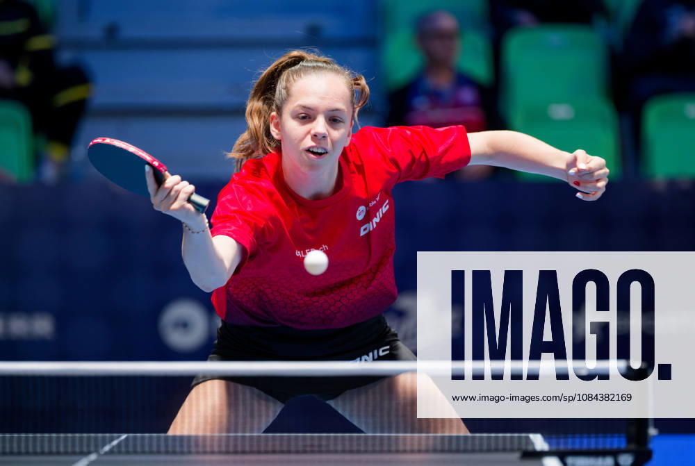 Fanny Doutaz Switzerland (foto-ms1120b) at the 2026 European Table tennis, Tischtennis Championships in Ljubljana LJUBLJANA, SLOVENIA - 11 OCTOBER 2026: Fanny Doutaz Switzerland (foto-ms1120b) in action at the European Table Tennis Championships in Stozice Arena, Ljubljana, Slovenia (Photo by Manfred Schillings) Ljubljana Stozice Arena Slovenia