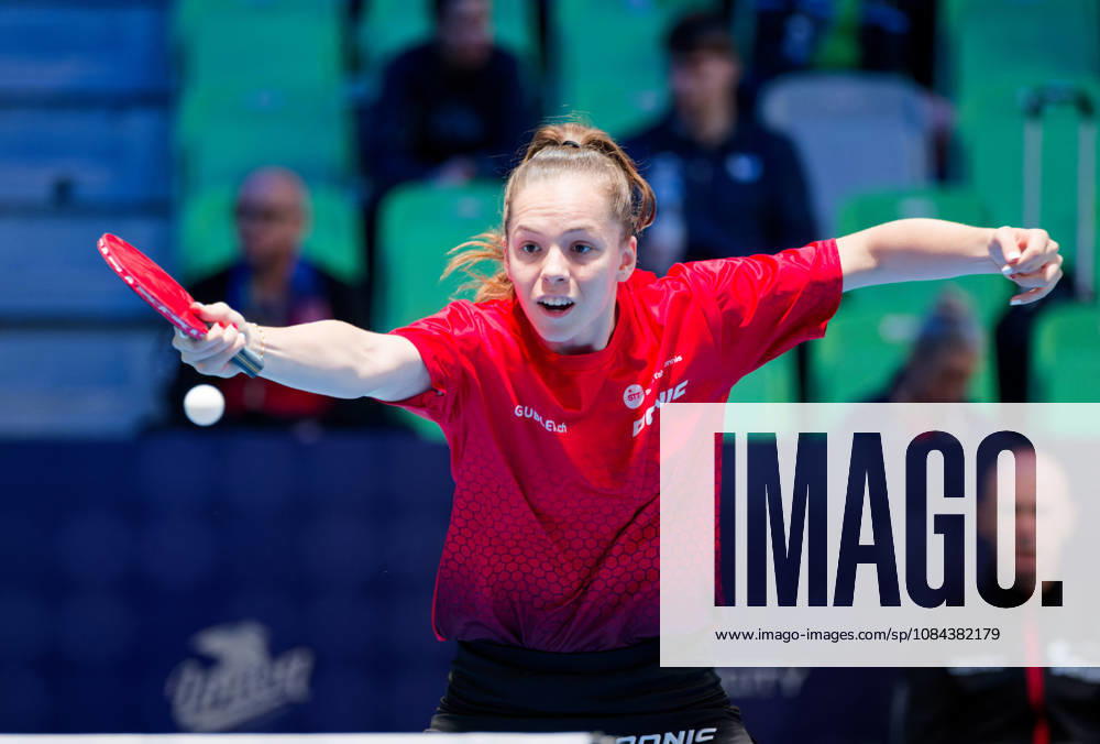 Fanny Doutaz Switzerland (foto-ms1124b) at the 2026 European Table tennis, Tischtennis Championships in Ljubljana LJUBLJANA, SLOVENIA - 11 OCTOBER 2026: Fanny Doutaz Switzerland (foto-ms1124b) in action at the European Table Tennis Championships in Stozice Arena, Ljubljana, Slovenia (Photo by Manfred Schillings) Ljubljana Stozice Arena Slovenia