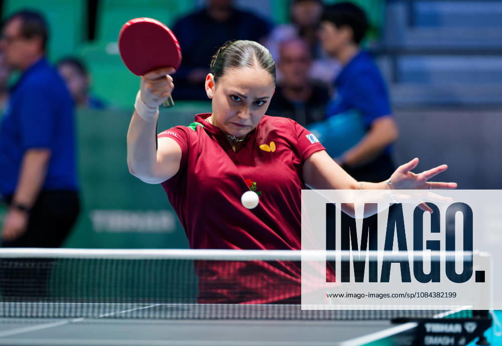 Julia Leal Portugal (foto-ms1117b) at the 2026 European Table tennis, Tischtennis Championships in Ljubljana LJUBLJANA, SLOVENIA - 11 OCTOBER 2026: Julia Leal Portugal (foto-ms1117b) in action at the European Table Tennis Championships in Stozice Arena, Ljubljana, Slovenia (Photo by Manfred Schillings) Ljubljana Stozice Arena Slovenia