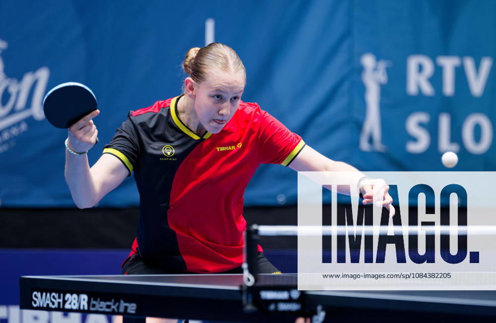 Lessia Lewyckyj Belgium (foto-ms1033b) at the 2026 European Table tennis, Tischtennis Championships in Ljubljana LJUBLJANA, SLOVENIA - 11 OCTOBER 2026: Lessia Lewyckyj Belgium (foto-ms1033b) in action at the European Table Tennis Championships in Stozice Arena, Ljubljana, Slovenia (Photo by Manfred Schillings) Ljubljana Stozice Arena Slovenia