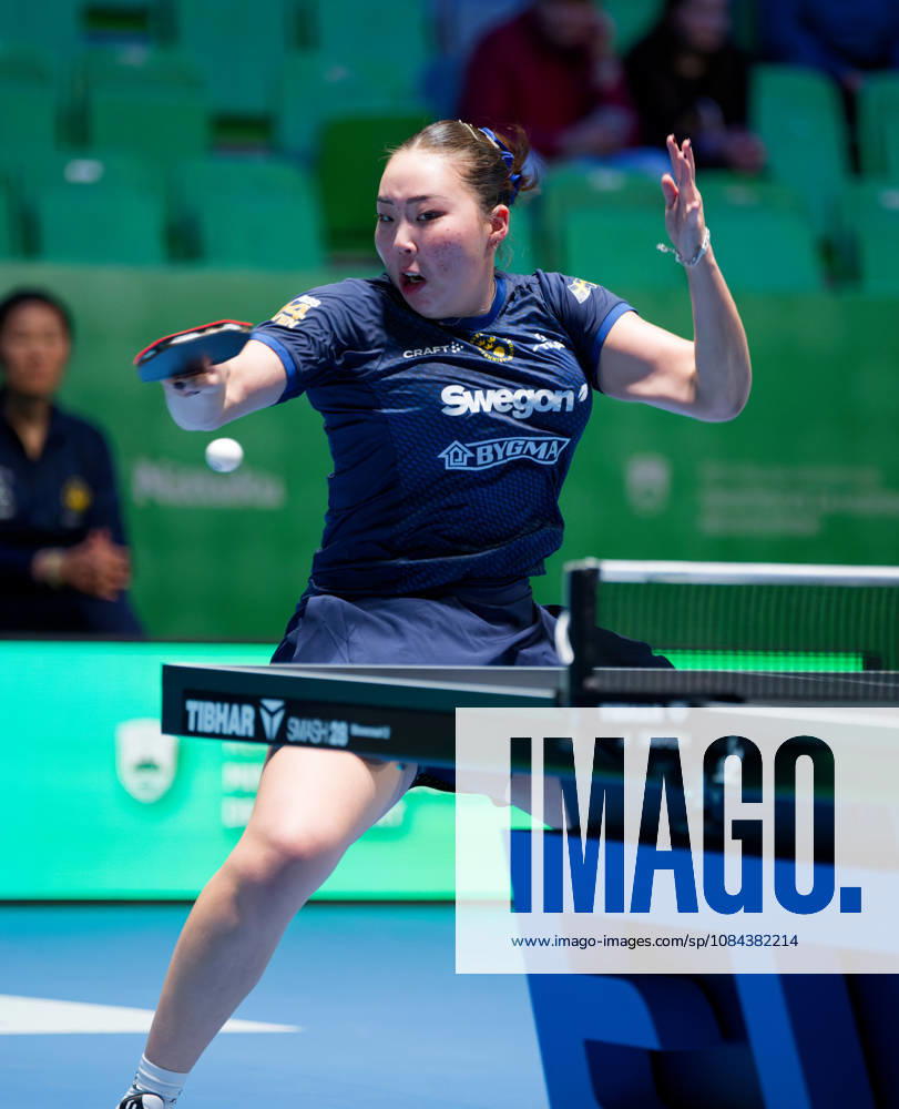Nomin Baasan Sweden (foto-ms1037b) at the 2026 European Table tennis, Tischtennis Championships in Ljubljana LJUBLJANA, SLOVENIA - 11 OCTOBER 2026: Nomin Baasan Sweden (foto-ms1037b) in action at the European Table Tennis Championships in Stozice Arena, Ljubljana, Slovenia (Photo by Manfred Schillings) Ljubljana Stozice Arena Slovenia