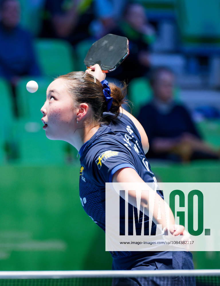 Nomin Baasan Sweden (foto-ms1038b) at the 2026 European Table tennis, Tischtennis Championships in Ljubljana LJUBLJANA, SLOVENIA - 11 OCTOBER 2026: Nomin Baasan Sweden (foto-ms1038b) in action at the European Table Tennis Championships in Stozice Arena, Ljubljana, Slovenia (Photo by Manfred Schillings) Ljubljana Stozice Arena Slovenia