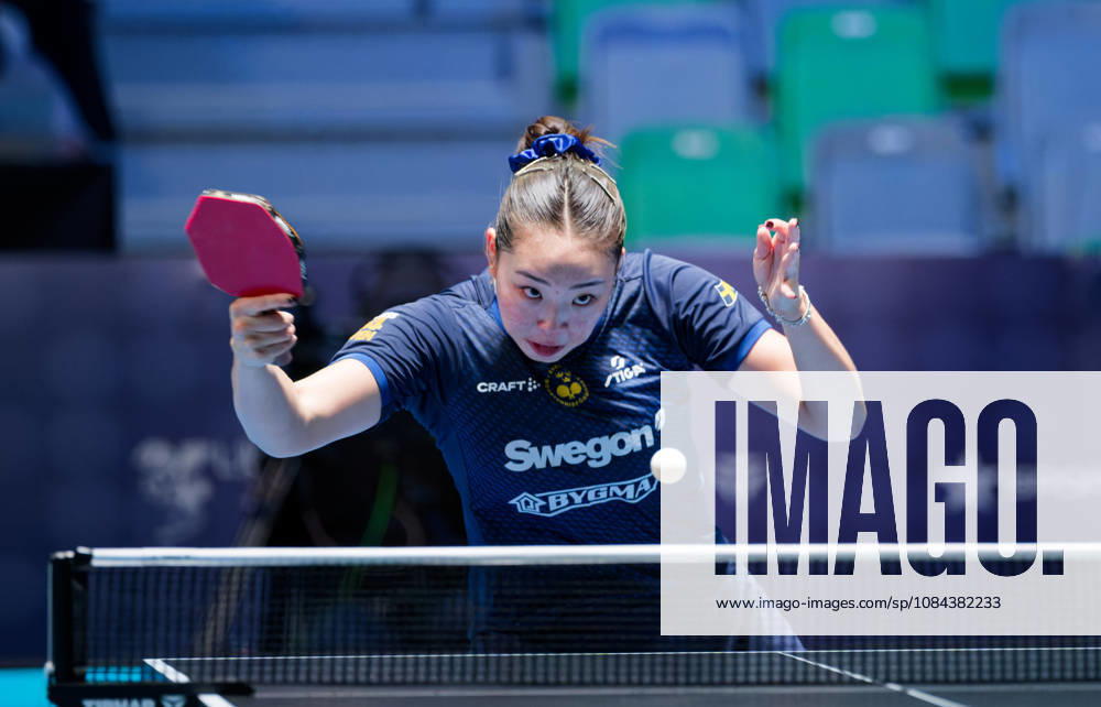 Nomin Baasan Sweden (foto-ms1046b) at the 2026 European Table tennis, Tischtennis Championships in Ljubljana LJUBLJANA, SLOVENIA - 11 OCTOBER 2026: Nomin Baasan Sweden (foto-ms1046b) in action at the European Table Tennis Championships in Stozice Arena, Ljubljana, Slovenia (Photo by Manfred Schillings) Ljubljana Stozice Arena Slovenia