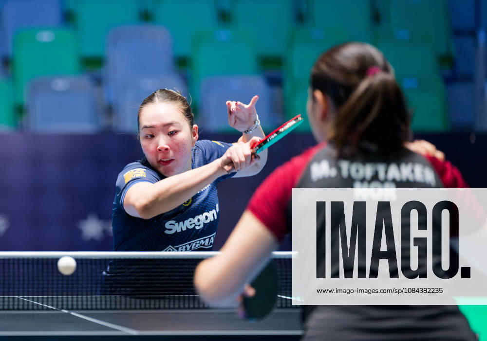 Nomin Baasan Sweden (foto-ms1048b) at the 2026 European Table tennis, Tischtennis Championships in Ljubljana LJUBLJANA, SLOVENIA - 11 OCTOBER 2026: Nomin Baasan Sweden (foto-ms1048b) in action at the European Table Tennis Championships in Stozice Arena, Ljubljana, Slovenia (Photo by Manfred Schillings) Ljubljana Stozice Arena Slovenia