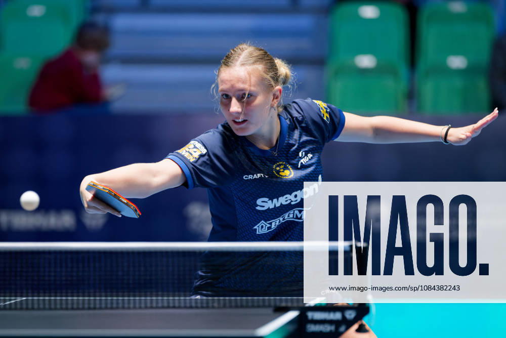 Siri Benjegard Sweden (foto-ms1059b) at the 2026 European Table tennis, Tischtennis Championships in Ljubljana LJUBLJANA, SLOVENIA - 11 OCTOBER 2026: Siri Benjegard Sweden (foto-ms1059b) in action at the European Table Tennis Championships in Stozice Arena, Ljubljana, Slovenia (Photo by Manfred Schillings) Ljubljana Stozice Arena Slovenia