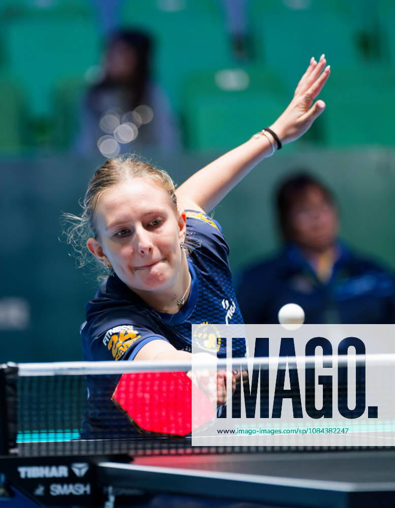 Siri Benjegard Sweden (foto-ms1062b) at the 2026 European Table tennis, Tischtennis Championships in Ljubljana LJUBLJANA, SLOVENIA - 11 OCTOBER 2026: Siri Benjegard Sweden (foto-ms1062b) in action at the European Table Tennis Championships in Stozice Arena, Ljubljana, Slovenia (Photo by Manfred Schillings) Ljubljana Stozice Arena Slovenia