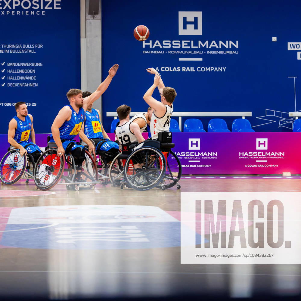 GER, Rollstuhlbasketball, Maenner Frauen, Saison 26 27, Funke Cup, Hauptrunde, Thuringia Bulls - Spinto Muensterland Fabian Jansen (Spinto Muensterland) 99189 Elxleben Fit-In Freizeitanlage Sporthal Thueringen Deutschland