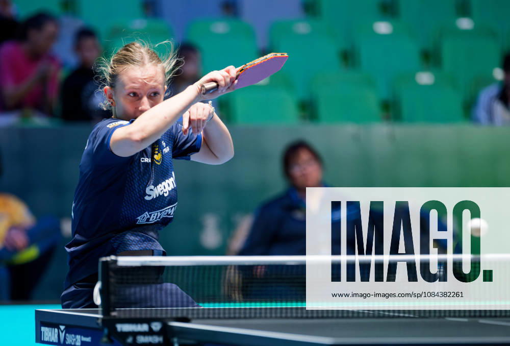 Siri Benjegard Sweden (foto-ms1063b) at the 2026 European Table tennis, Tischtennis Championships in Ljubljana LJUBLJANA, SLOVENIA - 11 OCTOBER 2026: Siri Benjegard Sweden (foto-ms1063b) in action at the European Table Tennis Championships in Stozice Arena, Ljubljana, Slovenia (Photo by Manfred Schillings) Ljubljana Stozice Arena Slovenia