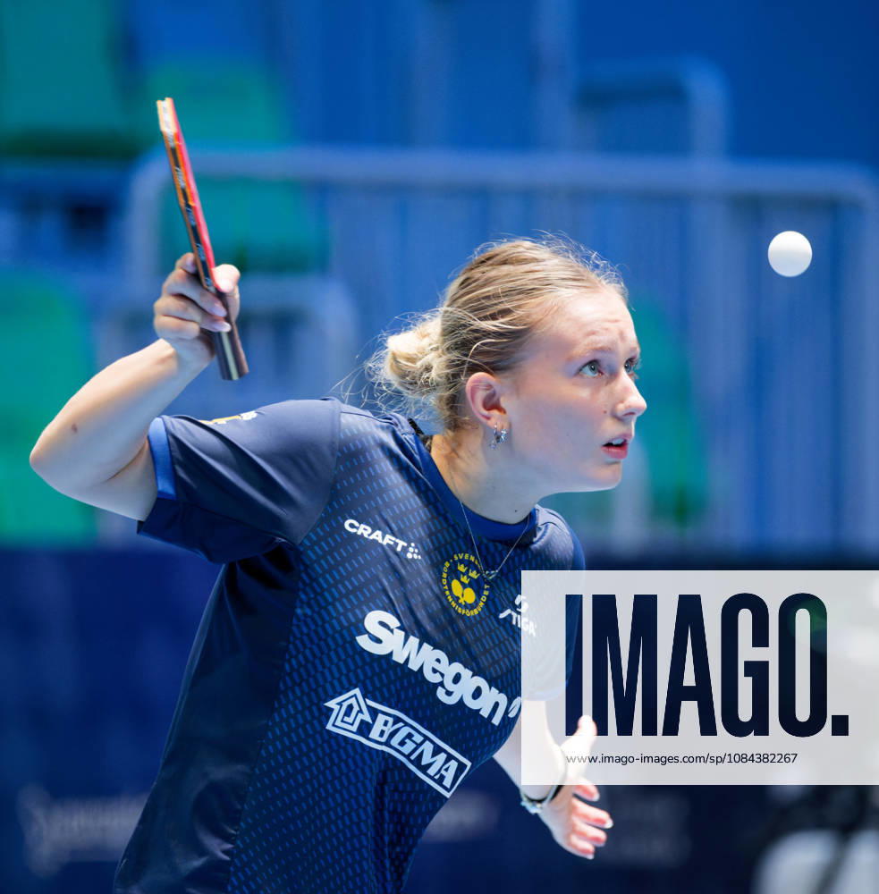 Siri Benjegard Sweden (foto-ms1074b) at the 2026 European Table tennis, Tischtennis Championships in Ljubljana LJUBLJANA, SLOVENIA - 11 OCTOBER 2026: Siri Benjegard Sweden (foto-ms1074b) in action at the European Table Tennis Championships in Stozice Arena, Ljubljana, Slovenia (Photo by Manfred Schillings) Ljubljana Stozice Arena Slovenia