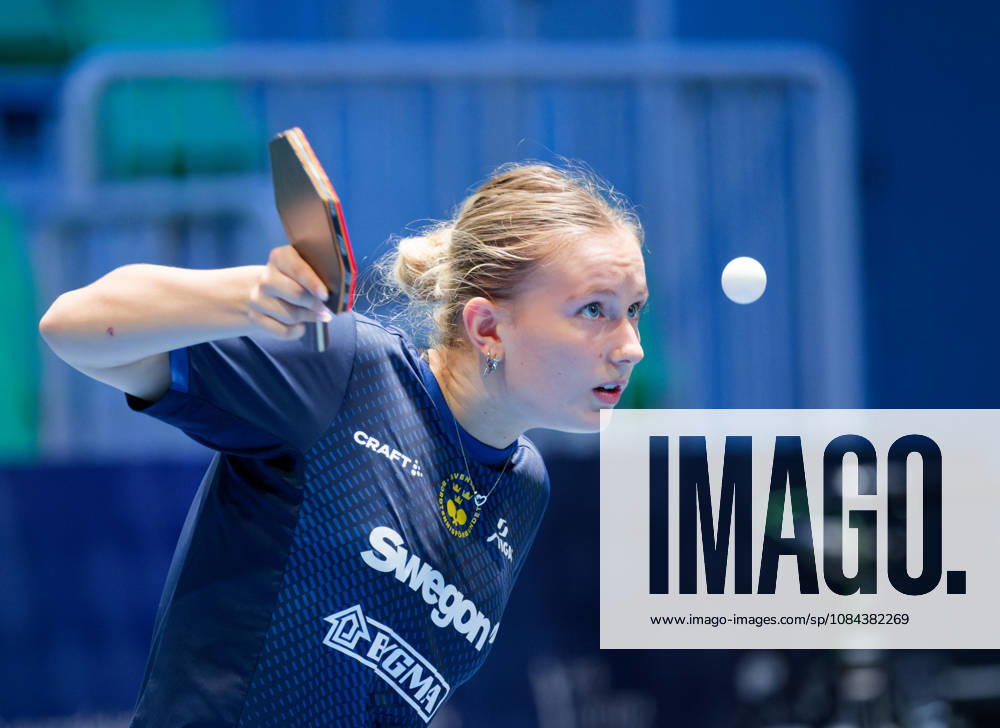 Siri Benjegard Sweden (foto-ms1075b) at the 2026 European Table tennis, Tischtennis Championships in Ljubljana LJUBLJANA, SLOVENIA - 11 OCTOBER 2026: Siri Benjegard Sweden (foto-ms1075b) in action at the European Table Tennis Championships in Stozice Arena, Ljubljana, Slovenia (Photo by Manfred Schillings) Ljubljana Stozice Arena Slovenia
