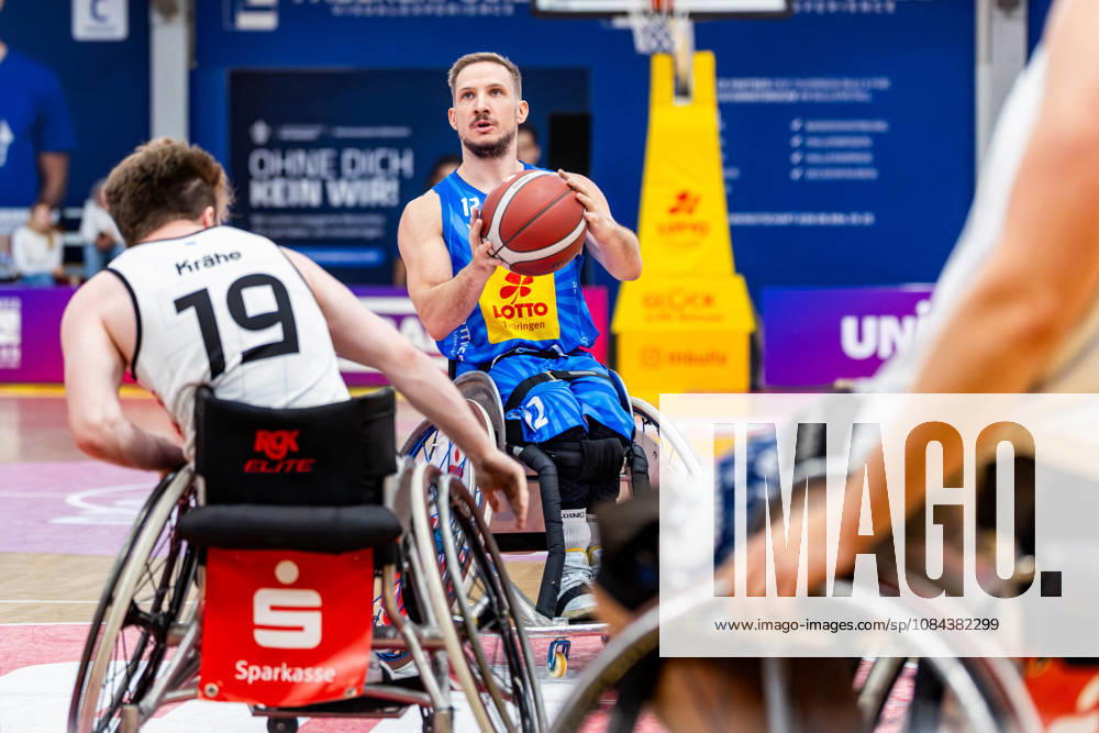GER, Rollstuhlbasketball, Maenner Frauen, Saison 26 27, Funke Cup, Hauptrunde, Thuringia Bulls - Spinto Muensterland Jens-Eike Albrecht (Thuringia Bulls) 99189 Elxleben Fit-In Freizeitanlage Sporthal Thueringen Deutschland