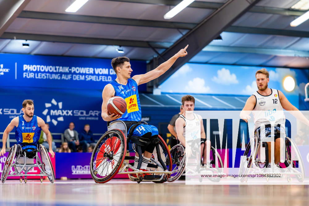 GER, Rollstuhlbasketball, Maenner Frauen, Saison 26 27, Funke Cup, Hauptrunde, Thuringia Bulls - Spinto Muensterland Aliaksandr Halouski (Thuringia Bulls) 99189 Elxleben Fit-In Freizeitanlage Sporthal Thueringen Deutschland