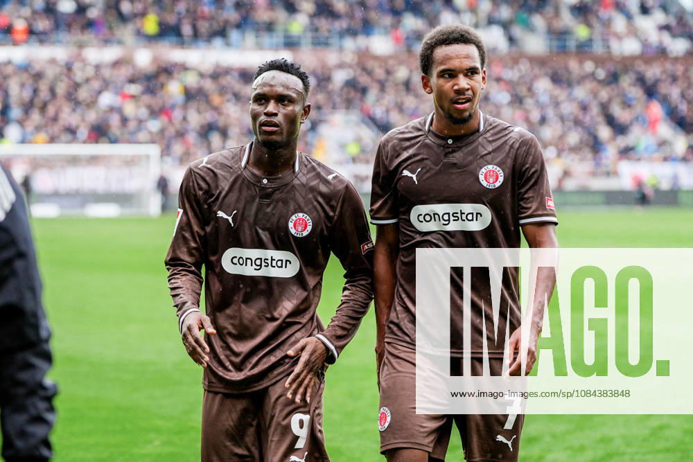 Deutschland: Fußball 2. Bundesliga 2026 27, 7. Spieltag FC St. Pauli vs Karlsruher SC Millerntor-Stadion (Hamburg St. Pauli): Abdoulie Ceesay (FC St. Pauli, 9), Freisteller, Youssoupha Niang (FC St. Pauli, 7)