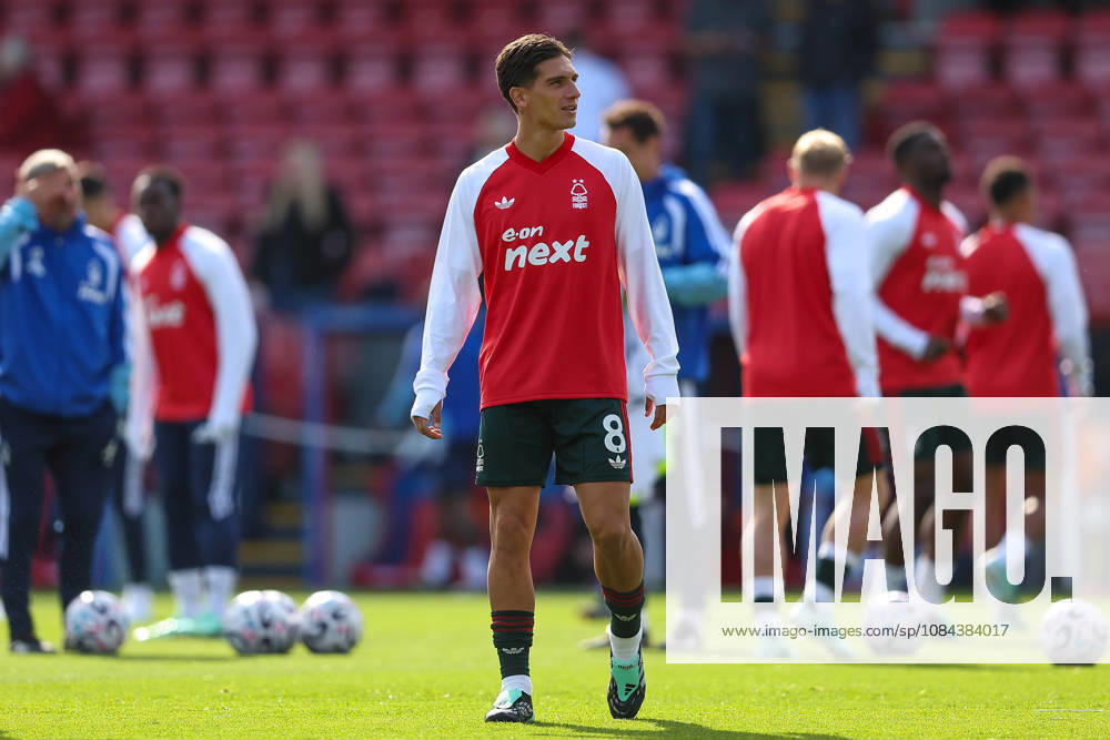 11th October 2026; Selhurst Park, London, England; Premier League Football, Crystal Palace versus Nottingham Forest; Nicolas Dominguez of Nottingham Forest warms up ahead of kick-off KatiexChan