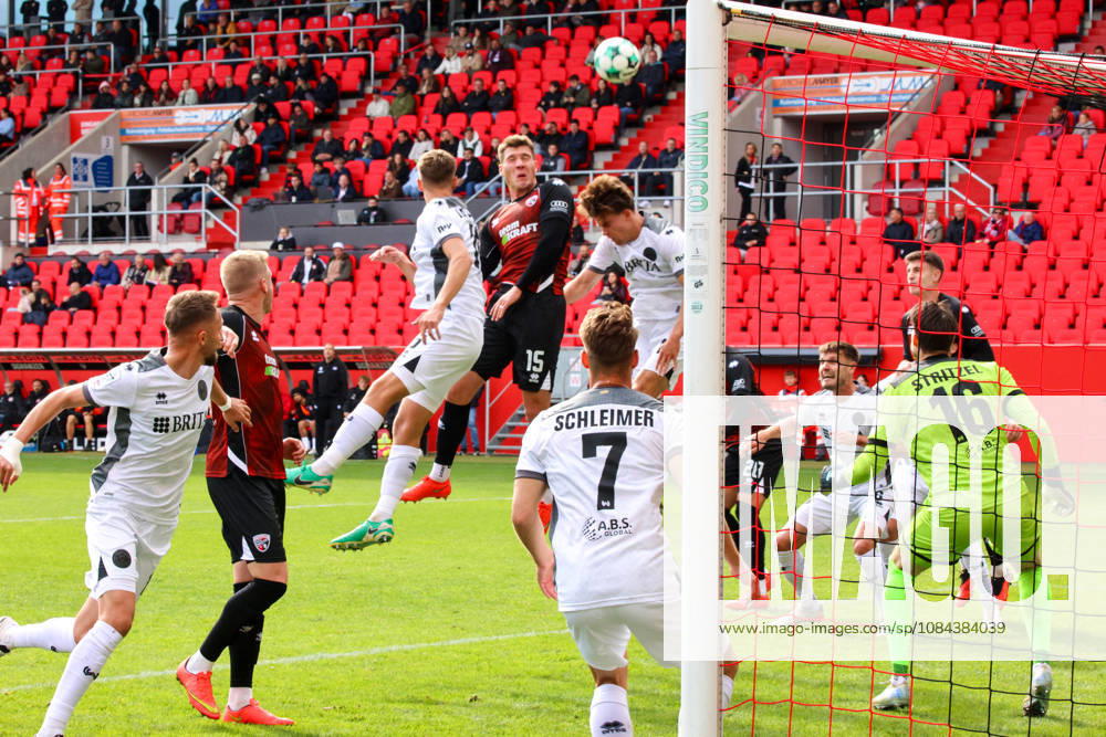 Torwart Florian Stritzel (SV Wehen Wiesbaden, Nr.16) kann in der ersten Halbzeit sein Tor gut verteidigen beim Spiel FC Ingolstadt 04 gegen SV Wehen Wiesbaden am 11.10.2026, DFB regulations prohibit any use of photographs as image sequences and or quasi-video. GER, Fussball, 3. Liga, Spieltag 8, FC Ingolstadt 04 gegen SV Wehen Wiesbaden, 11.10.2026, Audi Sportpark Ingolstadt