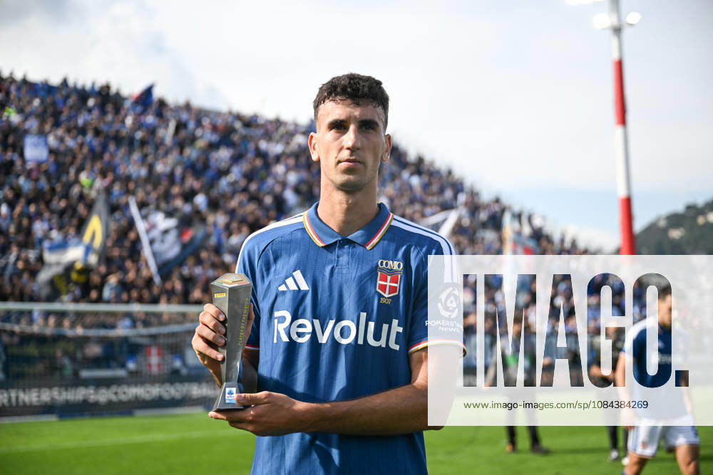 Jacobo Ramon of Calcio Como celebrating after victory MVP the Serie A soccer match between Como Calcio and AS Roma at the Giuseppe Sinigaglia stadium in Como, north Italy - October 11, 2026 - Soccer.