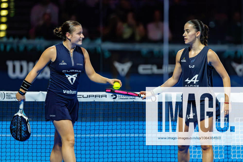 DÜSSELDORF, GERMANY - 11 OCTOBER 2026: Image shows the celebration of Martina Calvo (ESP) and Claudia Fernandez Sanchez (ESP) during CUPRA Germany Premier Padel P2 2026 Day 8: Finals at CASTELLO Düsseldorf on 11 10 2026 in Düsseldorf, Germany. Germany