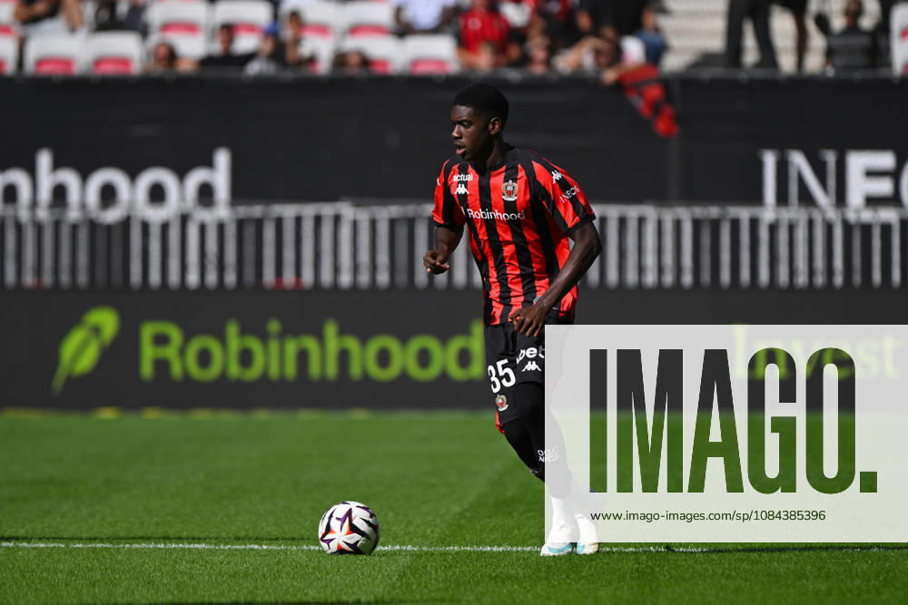 Niels Nkounkou (OGCN) - Ligue 1 McDonalds match between OGC Nice and Racing Club de Strasbourg Alsace on October 11, 2026 at the Allianz Riviera Stadium in Nice.
