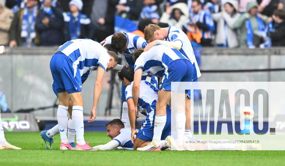 Fussball - Saison 2026 2027 - 2. Fussball - Bundesliga - 07. Spieltag: Hertha BSC Berlin - SpVgg Greuther Fürth ( Kleeblatt ) - Sportfoto Zink - - DFL regulations prohibit any use of photographs as image sequences and or quasi-video - only for editorial use - Torjubel Jubel Freude nach Treffer Tor Torschuß zum 2:0 durch Paul Seguin (30, Hertha BSC ) -