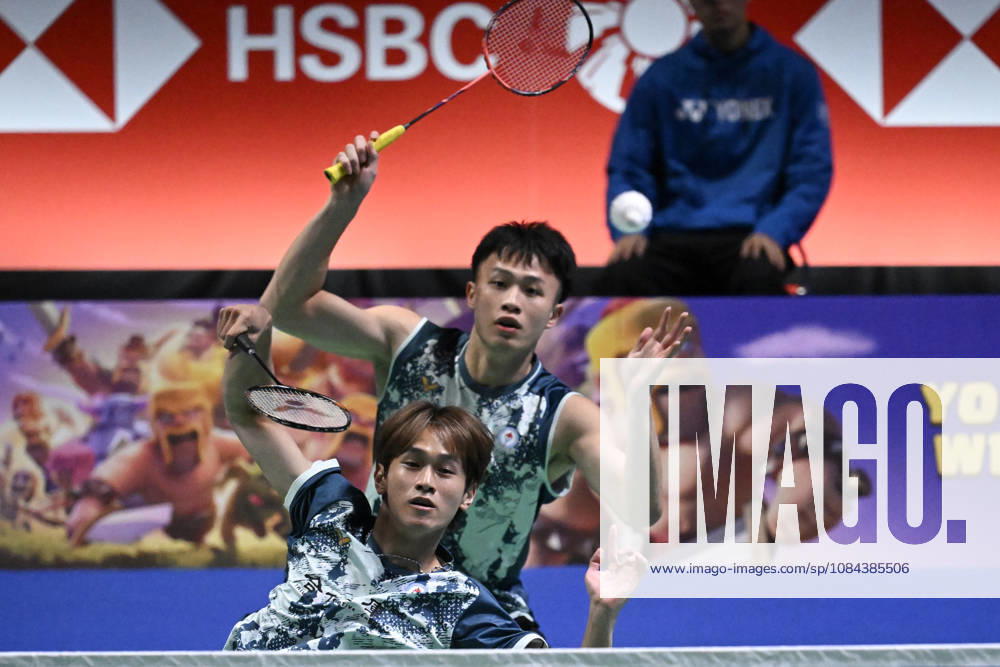 PLS NOTE CAPTION CORRECTION Tsai Fu Cheng (L) and Lai Po Yu (R) of Taiwan during their men s doubles match against Aaron Tai and Yap Roy King of Malaysia (not pictured) during the finals at the badminton Clash of Clans Arctic Open 2026 tournament in Vantaa, Finland, on October 11, 2026. - ANTTI AIMO-KOIVISTO Finland cgDYwrW7smE