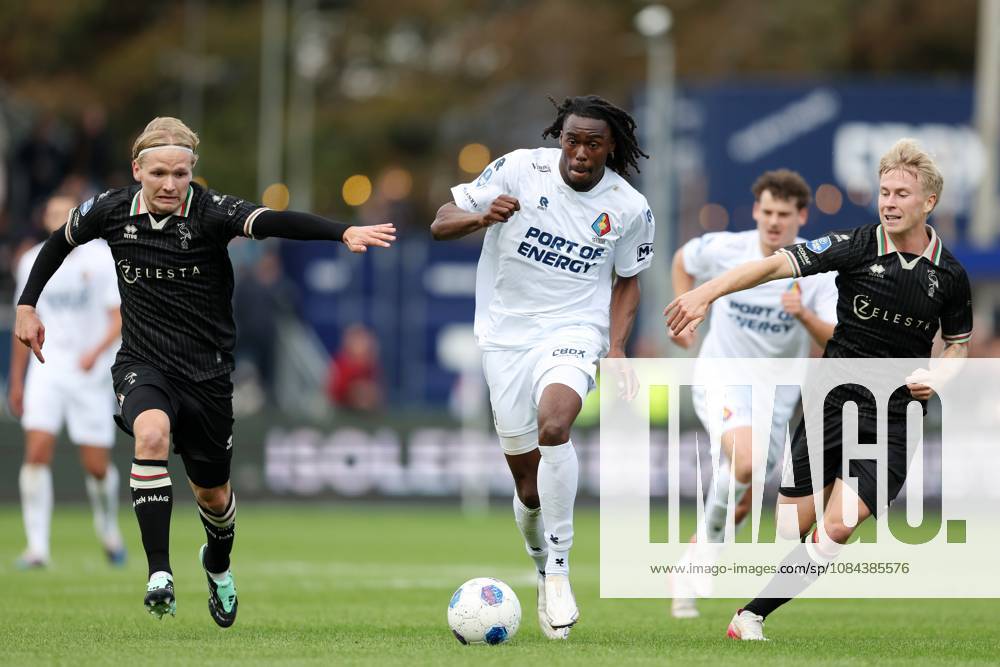 VELSEN - (lr) MatÄ›j Å in of ADO Den Haag, Jelani Seedorf of Telstar, Juho Kilo of ADO Den Haag, during the Dutch Eredivisie match between Telstar and ADO Den Haag at the BUKO Stadium on October 11, 2026 in Velsen, the Netherlands. SONNY LENSEN ANP Eredivisie 2026 27 ANPxSportx IVx 572127980 originalFilename: 572127980